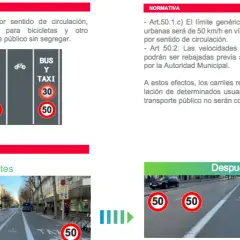 Un coche circula a 60 km/h. En la imagen se ve un carril BUS Y TAXI con límite de 30 km/h. ¿Por qué carril debe circular?