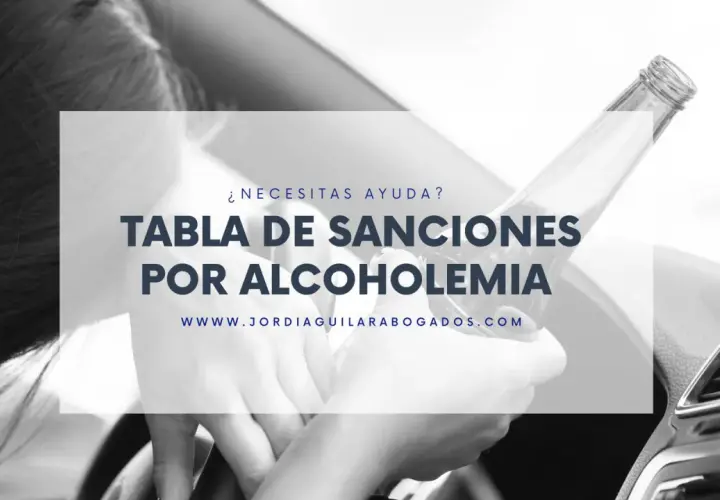 Tabla de sanciones por alcoholemia. ¿Necesitas ayuda legal? Conduce con responsabilidad.