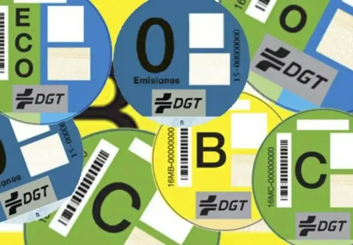 Pegatinas DGT: ECO, 0 Emisiones, B y C. Cada etiqueta eco que significa es un distintivo para vehículos según su nivel de emisiones.