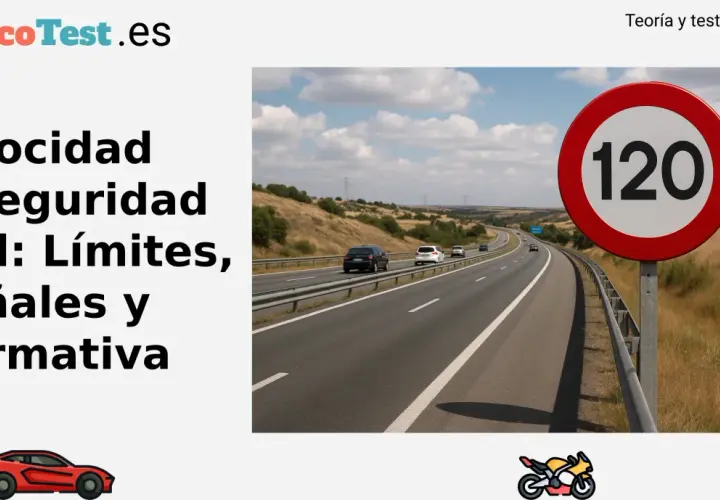 Señal de tráfico de velocidad máxima 120 en carretera. La imagen muestra la importancia de la velocidad carretera y la normativa vial.